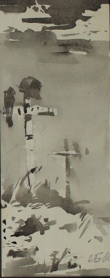 Неизвестный художник. Три военных рисунка на одном листе
